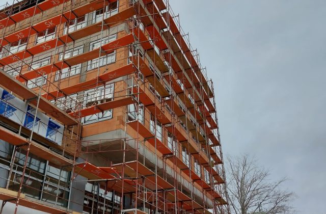 scaffolding for a business centre